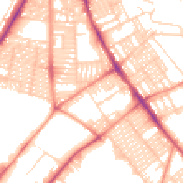 Daytime road noise heatmap for LS9 7AL