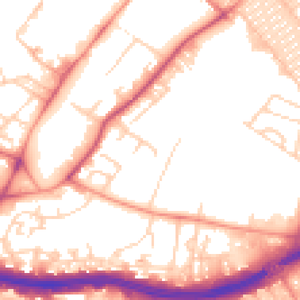 Daytime road noise heatmap for LS9 7HB