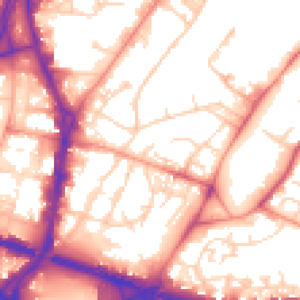 Daytime road noise heatmap for LS9 7JD