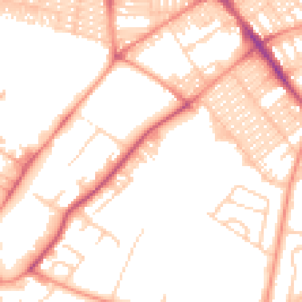 Daytime road noise heatmap for LS9 7JT