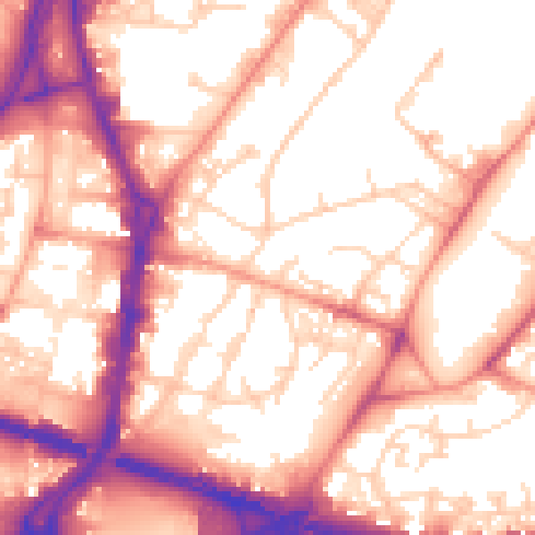 Daytime road noise heatmap for LS9 7LX