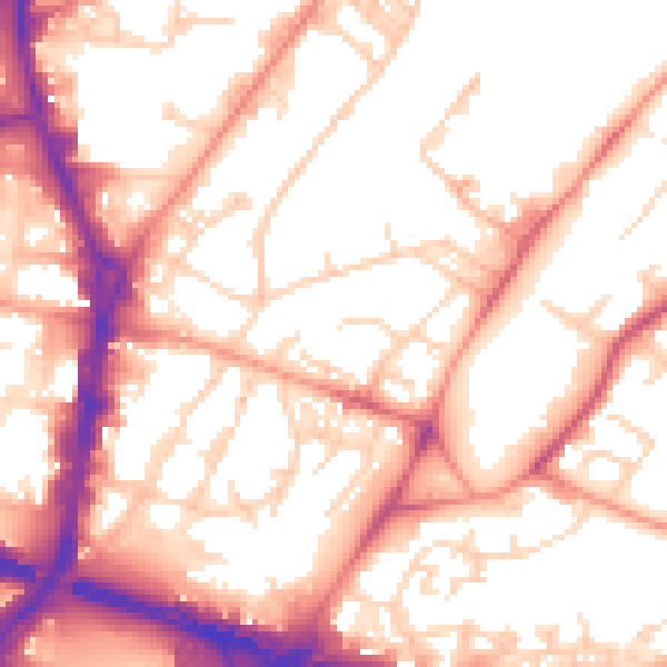 Daytime road noise heatmap for LS9 7PB
