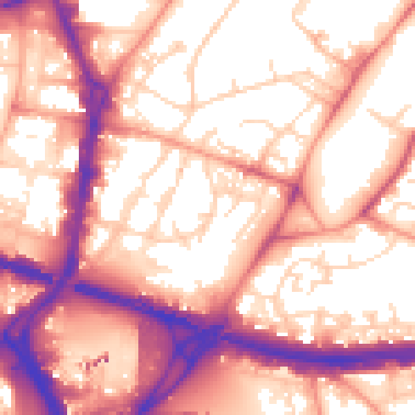 Daytime road noise heatmap for LS9 7SG