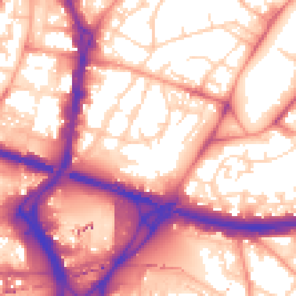 Daytime road noise heatmap for LS9 7SQ