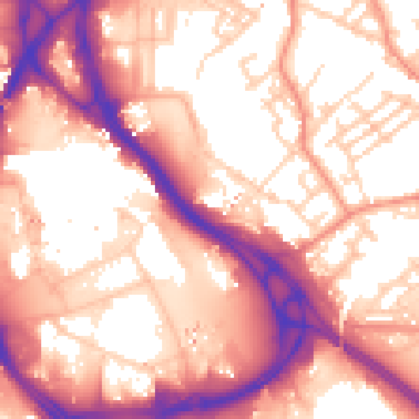 Daytime road noise heatmap for LS9 8BS