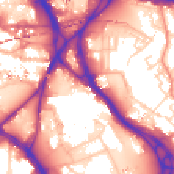 Daytime road noise heatmap for LS9 8DS