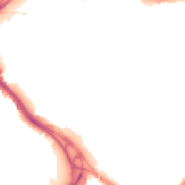 Night-time road noise heatmap for LS9 8NN