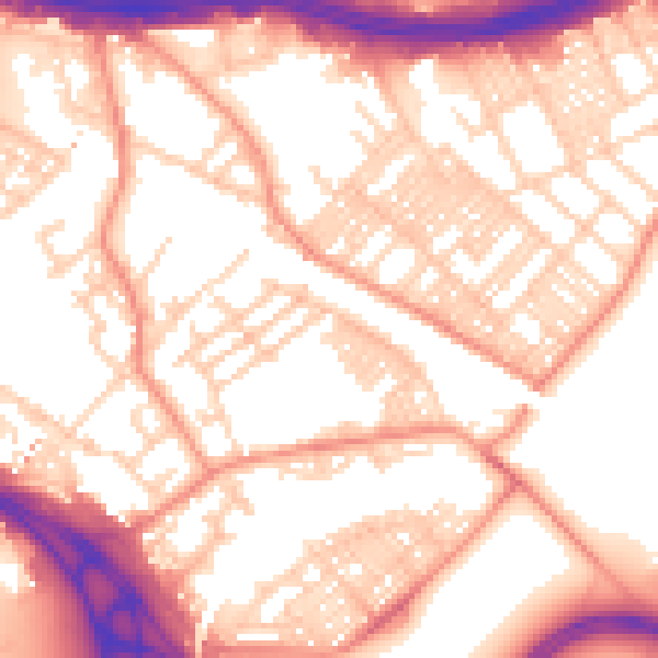 Daytime road noise heatmap for LS9 8QB