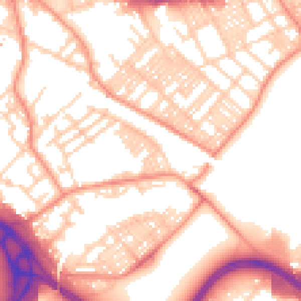 Daytime road noise heatmap for LS9 8QH