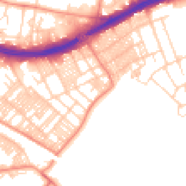 Daytime road noise heatmap for LS9 9DD