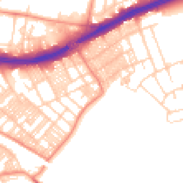 Daytime road noise heatmap for LS9 9DE