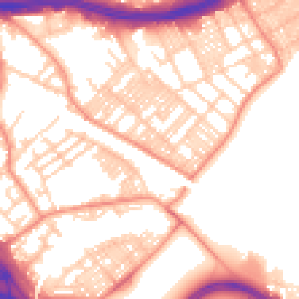 Daytime road noise heatmap for LS9 9JD