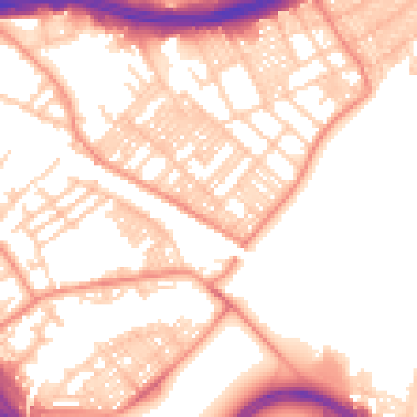 Daytime road noise heatmap for LS9 9LA