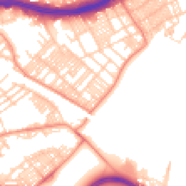 Daytime road noise heatmap for LS9 9NL