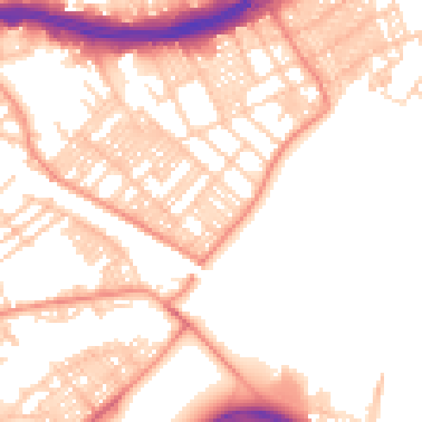 Daytime road noise heatmap for LS9 9NN
