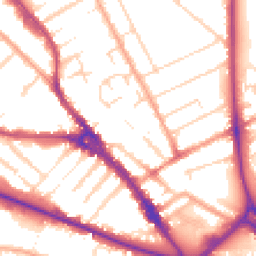 Daytime road noise heatmap for LU3 1AE
