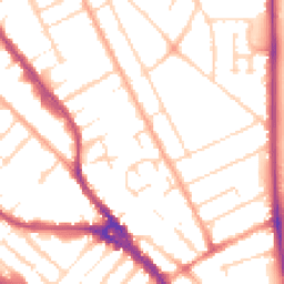Daytime road noise heatmap for LU3 1AG