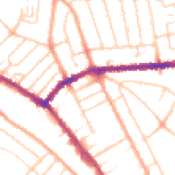 Daytime road noise heatmap for LU3 1BH