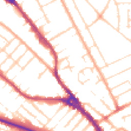 Daytime road noise heatmap for LU3 1BY