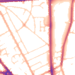 Daytime road noise heatmap for LU3 1HE