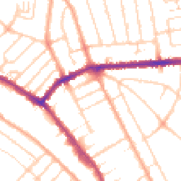 Daytime road noise heatmap for LU3 1NU