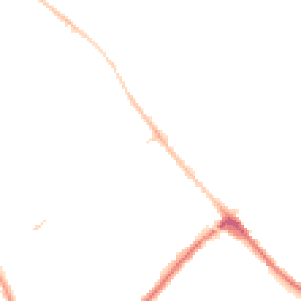 Night-time road noise heatmap for LU3 2QS