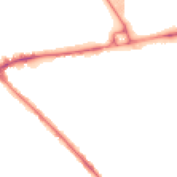 Night-time road noise heatmap for LU5 4BA