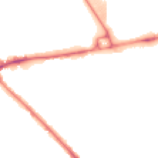 Night-time road noise heatmap for LU5 4BD