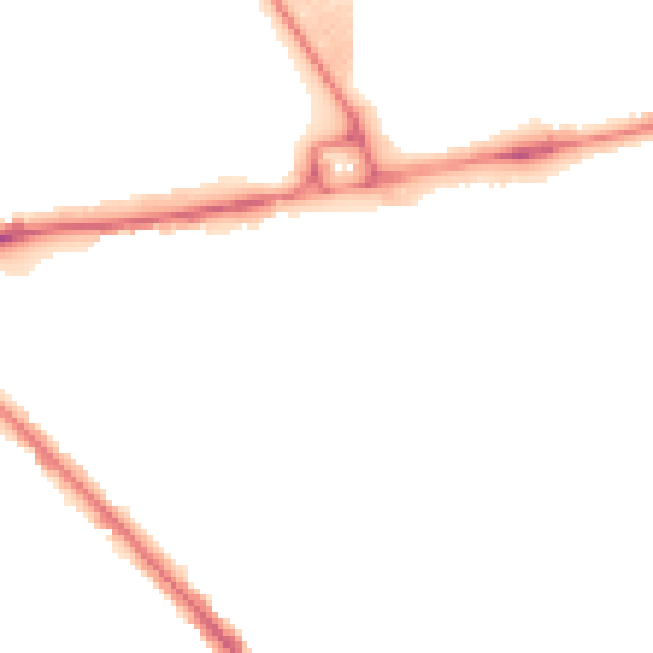 Night-time road noise heatmap for LU5 4BL