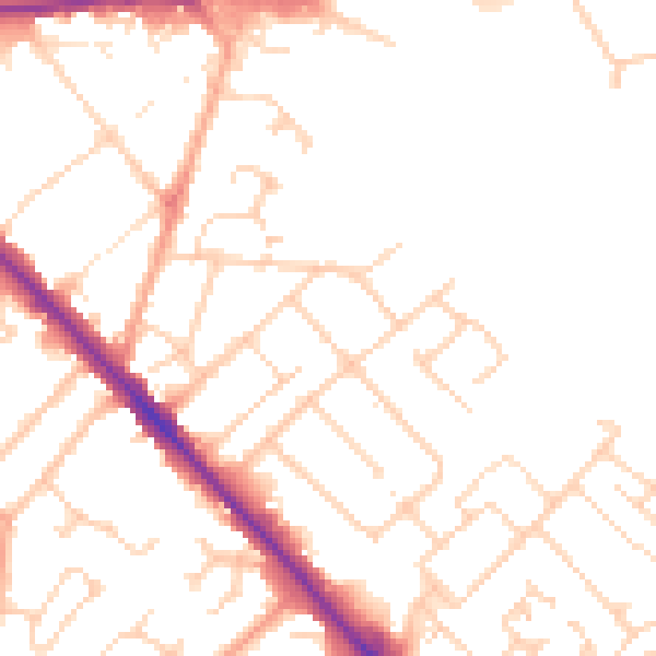 Daytime road noise heatmap for LU5 4DB