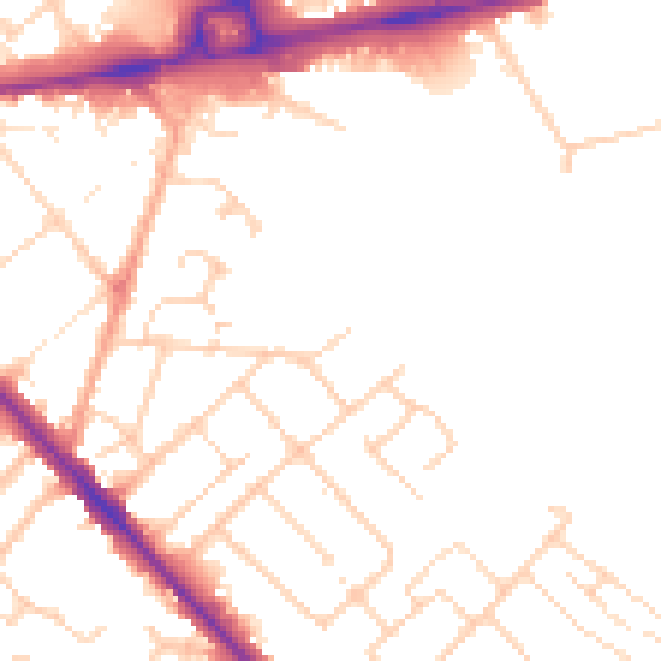Daytime road noise heatmap for LU5 4DF