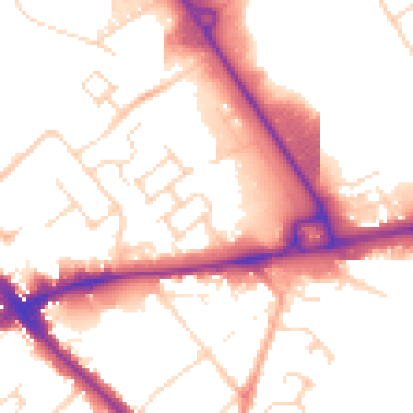 Daytime road noise heatmap for LU5 4FF