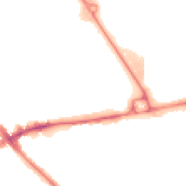 Night-time road noise heatmap for LU5 4FF