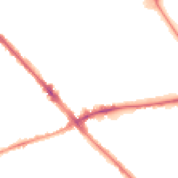 Night-time road noise heatmap for LU5 4HJ