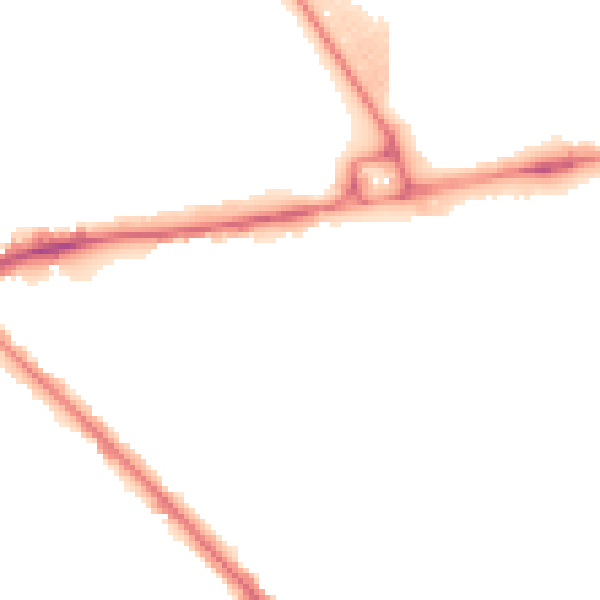 Night-time road noise heatmap for LU5 4HT