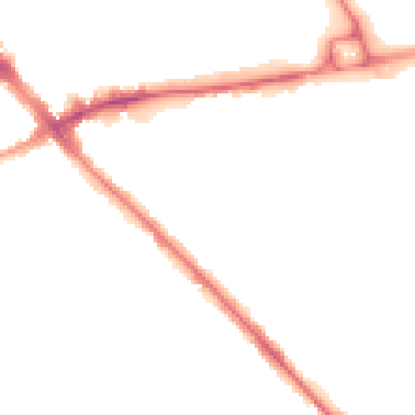 Night-time road noise heatmap for LU5 4JA