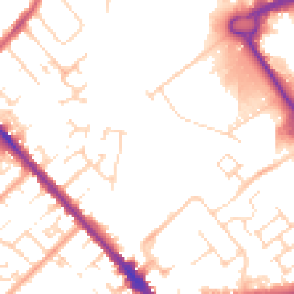 Daytime road noise heatmap for LU5 4JD