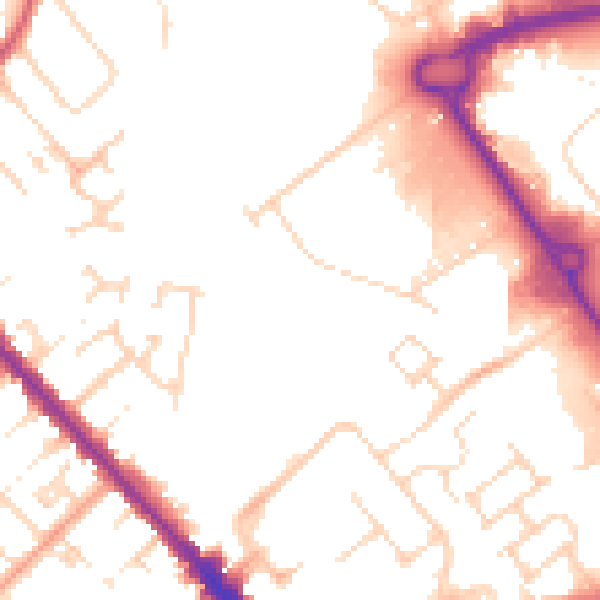 Daytime road noise heatmap for LU5 4JE