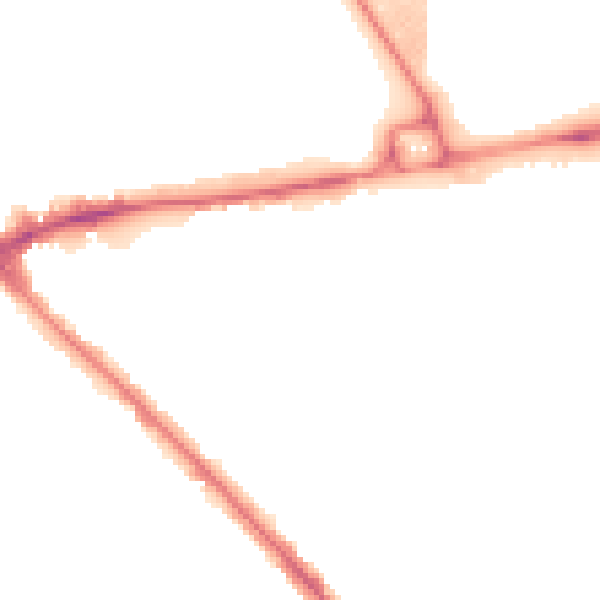 Night-time road noise heatmap for LU5 4JQ