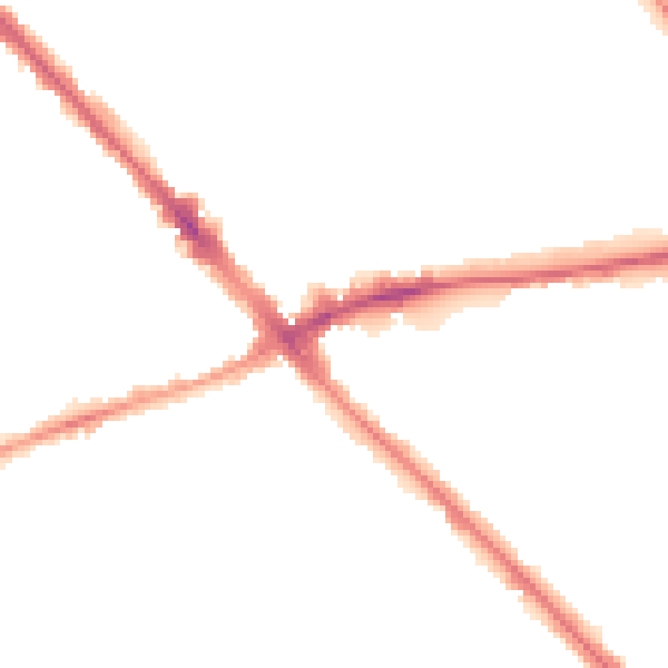 Night-time road noise heatmap for LU5 4RU