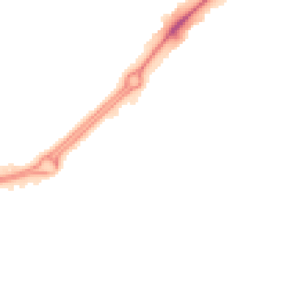 Night-time road noise heatmap for LU5 4TP