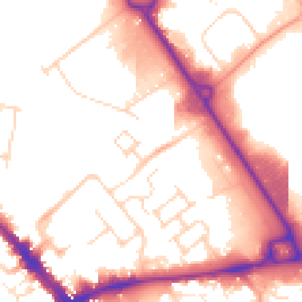 Daytime road noise heatmap for LU5 4UA