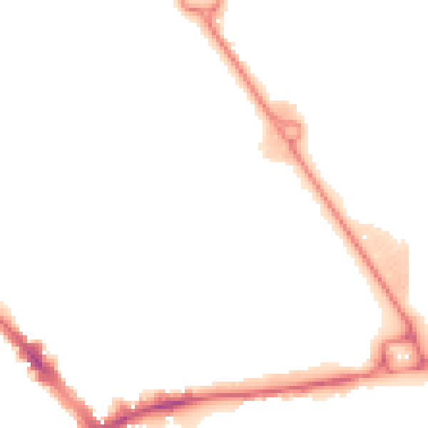 Night-time road noise heatmap for LU5 4UA