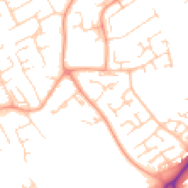 Daytime road noise heatmap for LU5 5GA