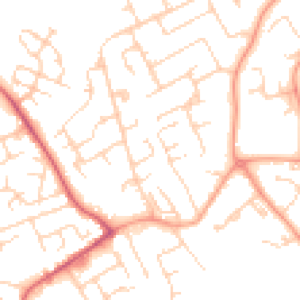 Daytime road noise heatmap for LU5 5HE