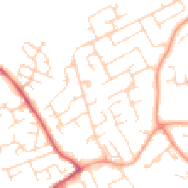 Daytime road noise heatmap for LU5 5HF