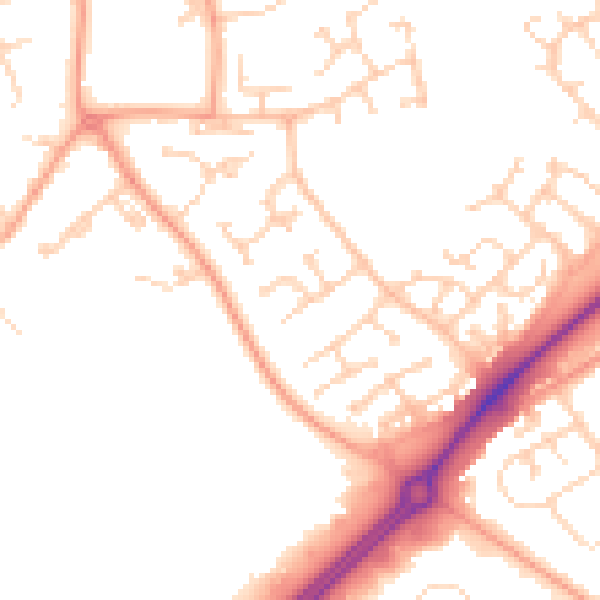 Daytime road noise heatmap for LU5 5HY