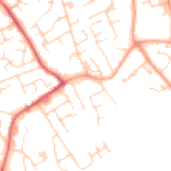 Daytime road noise heatmap for LU5 5LG