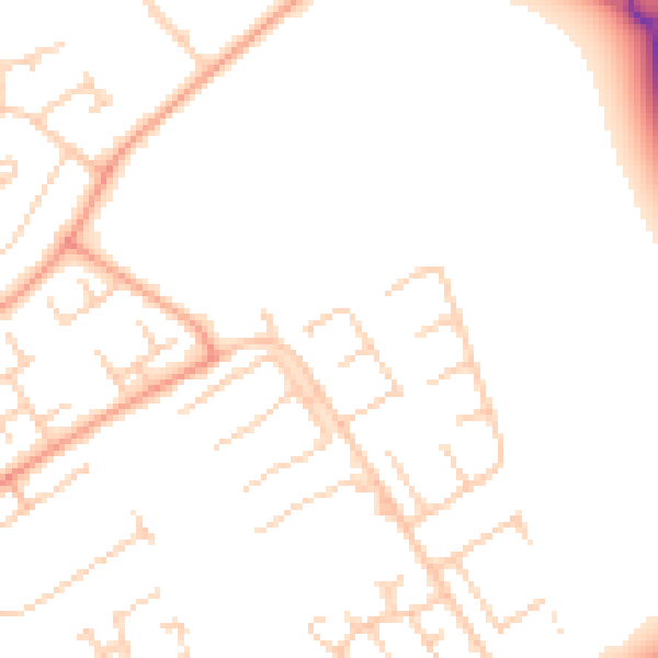 Daytime road noise heatmap for LU5 5PP