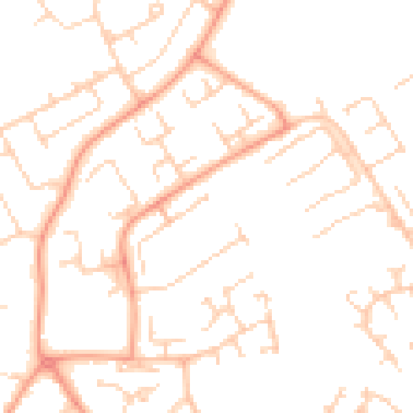Daytime road noise heatmap for LU5 5RW